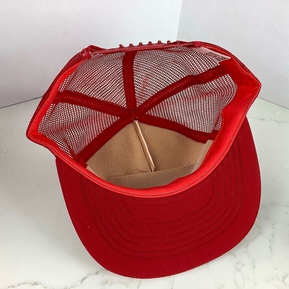 Vintage Drydene Motor Oils Greases Snapback Trucker Mesh Hat Red/White Made USA - Picture 5 of 7